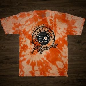 🧡🖤🏒 Flyers Bleach Tie Dyed shirt